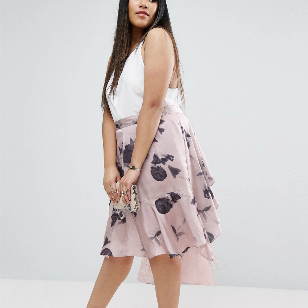 ✨Satin Deconstructed Skirt Floral Print✨